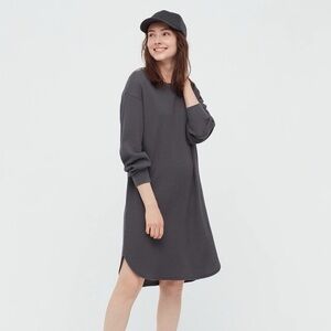 Uniqlo Waffle Crew Neck Long Sleeve Dress
